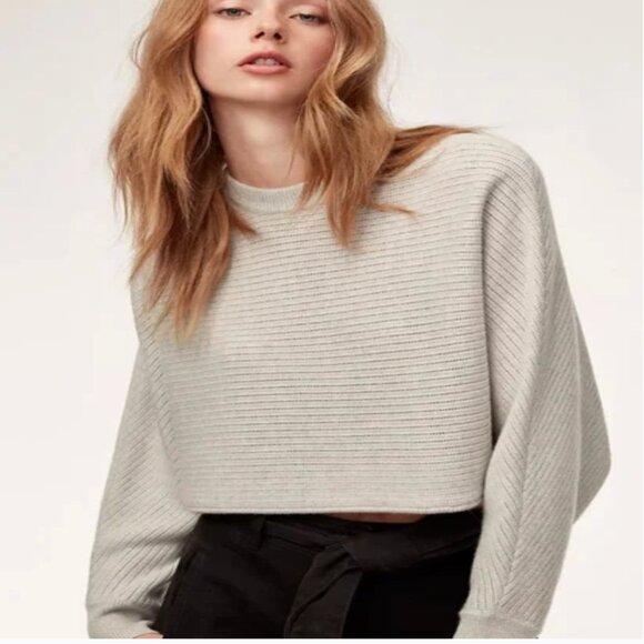 WILFRED FREE Aritzia Lolan Cropped Oversized Merino Wool Sweater Size 3 - Picture 3 of 8